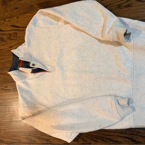 Orvis Cream and Navy Pullover with Embroidered Logo